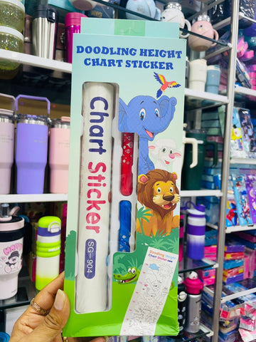 Doodling Height Chart Sticker