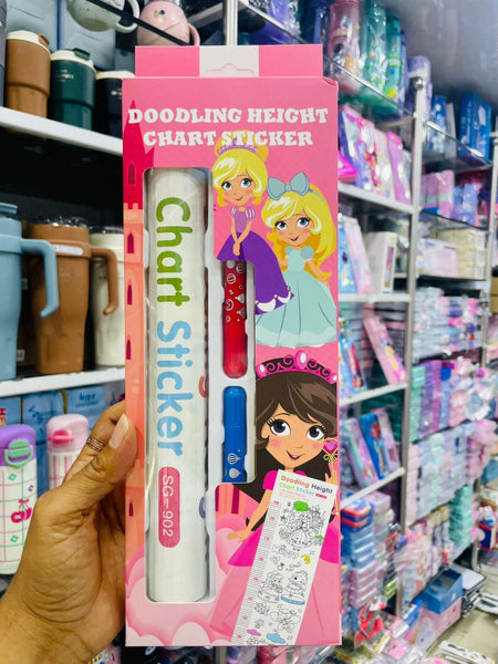Doodling Height Chart Sticker