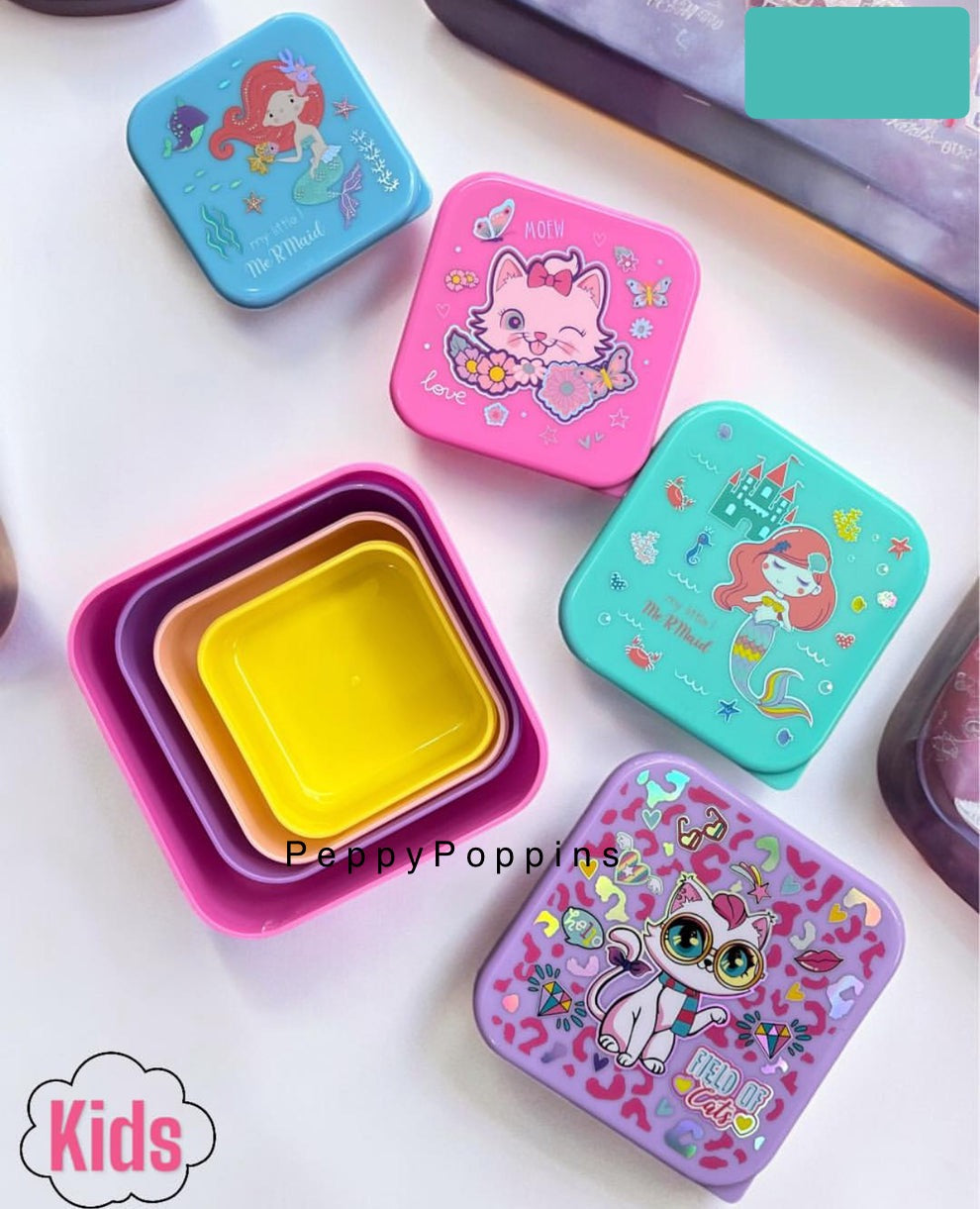 4 Lunch Boxes Set