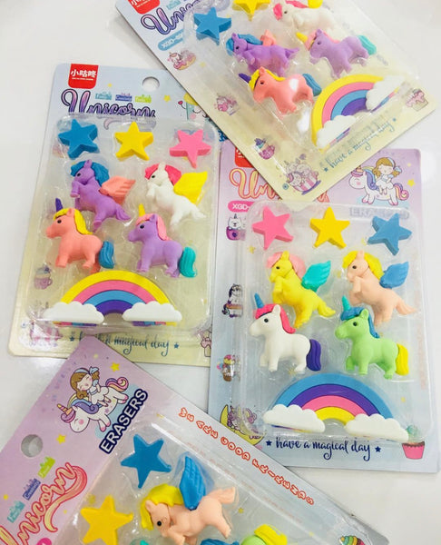 Unicorn Eraser Set