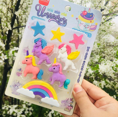 Unicorn Eraser Set