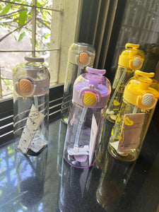 Cute Teddy Transparent Straw Bottles