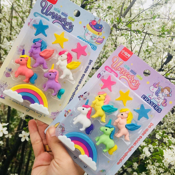 Unicorn Eraser Set