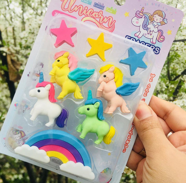 Unicorn Eraser Set